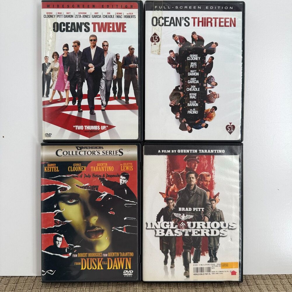 Ocean’s Twelve Thirteen Dusk Till Dawn Inglourious Basterds DVD Lot of 5 Movies